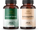 HerbAMAMA Broccoli Sprout and Ashwagandha Root Kit - Agrupación de 1000 mg Broccoli Sprout & 1500 mg Ashwagandha Root Capsules - Vegan, No GMO, Azúcar > Gelatin-Free - 2 Pack