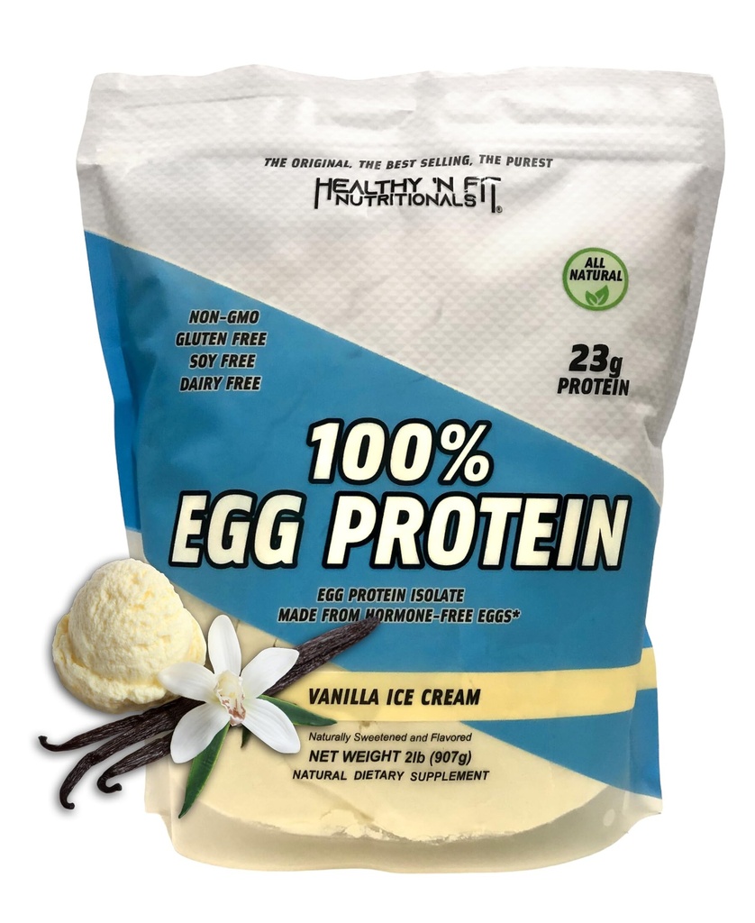 Sano 'N Fit 100% Egg Protein- Vainilla Ice Cream (2lb): 100% Egg White Protein Plus Natural Peptides. Pura, toda la proteína naturalmente endulzada