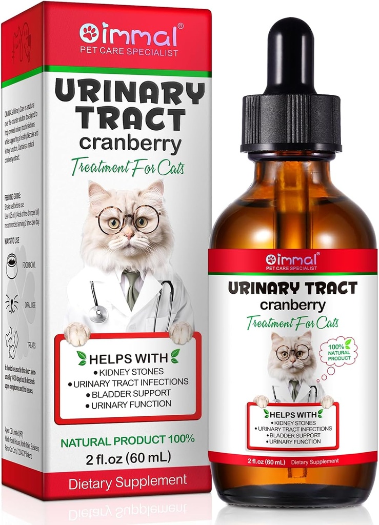 Urinary Tract for Cats, Natural Cat Urinary Tract Tratamiento de la Infección gotas - Soportes Vejiga, Kidney Stone, Dog UTI, Cranberry Kidney Bladder Apoyo Suplemento, Chicken Flavor - 60 ml / 2.02oz