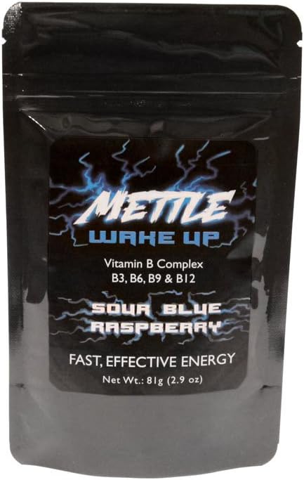 Bebida de energía Powder - 100 Servings ← Sugar Free ← 200mg Caffeine - Mettle Energy Drink Mix (Sour Blue Raspberry)