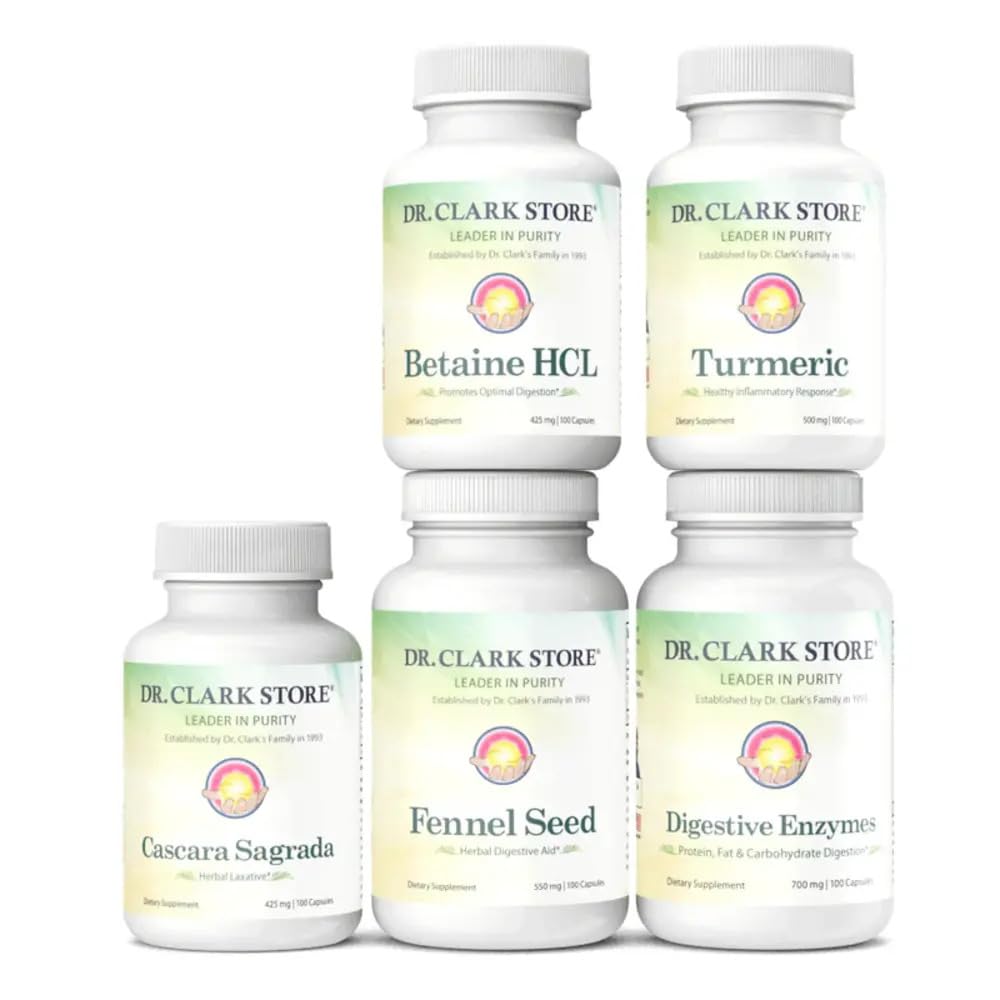 Dr. Clark Digestive Aid - Digestive Dietary Supplement Colon Cleanse - Balances Intestinal Organisms and - Promotes Nutrient Absorption - 17 Days Cleanse