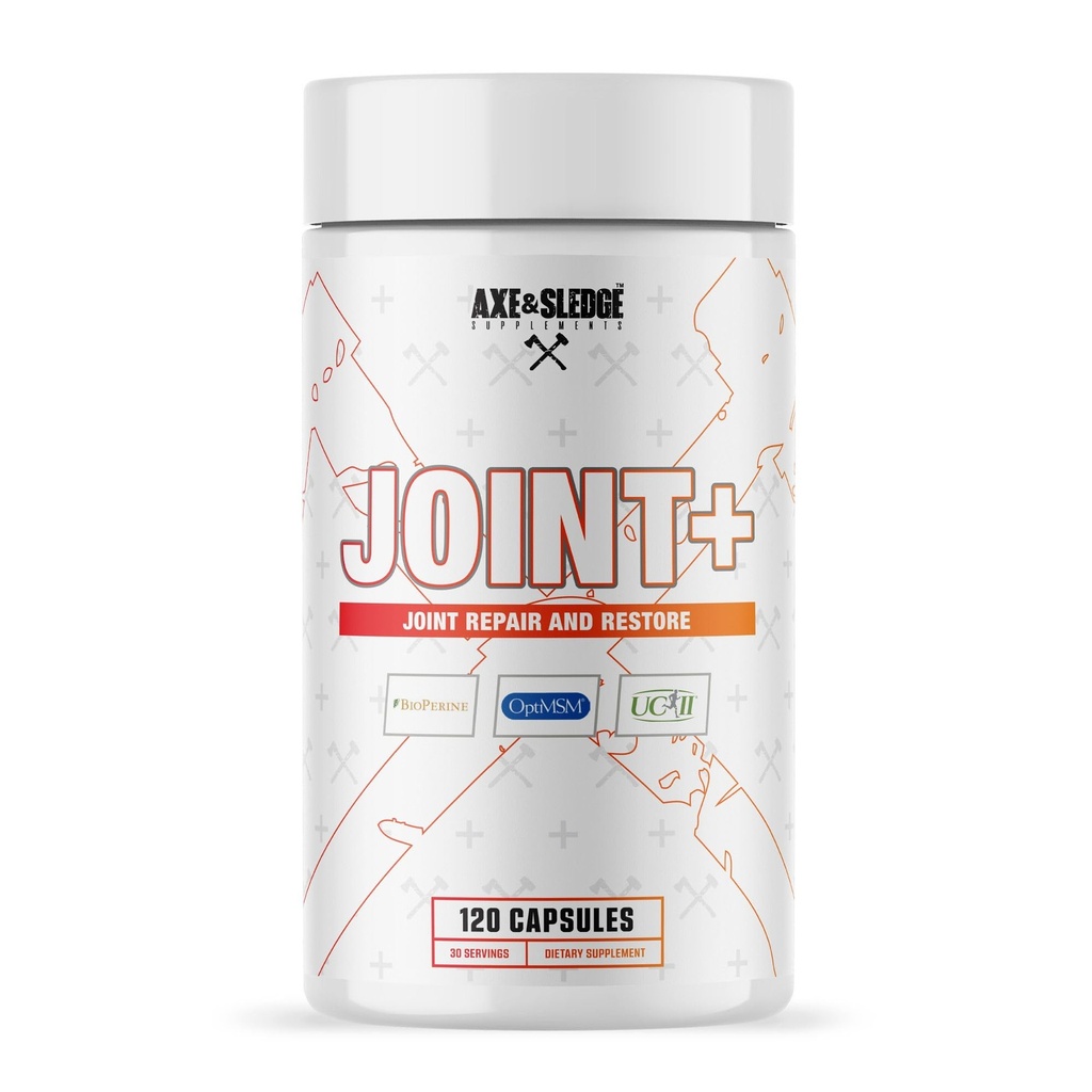 Axe & Sledge Joint+ | Joint Health Support Supplement with UC-II Collagen, Glucosamine, MSM, Bioperine | 1g Glucosamine, 500mg OptiMSM, 40mg UC-II Collagen | 30 Servings