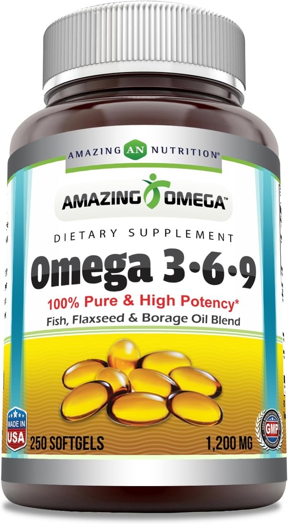 Sorprendente Omega 3.6.9 Suplemento Silencio 1200 Mg Por Serving Silencio 250 Softgels Silencio Desarrollado Silencio No Gluten-Free Silencio Made in USA