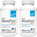 XYMOGEN Omega MonoPure 1300EC Bundle - 60 Softgels + 120 Softgels - Aceite de pescado con 3X Absorción mayor - DHA EPA Omega 3 Suplemento para la salud del corazón + soporte cognitivo