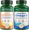 Productos de pureza KIT - Dr. Cannell's Advanced D + Omega-3 Ultra-Pure Fish Oil de Advanced D se empaca con vitamina D, Vitamin K2, Zinc, Magnesium Citrate, Boron y Taurine