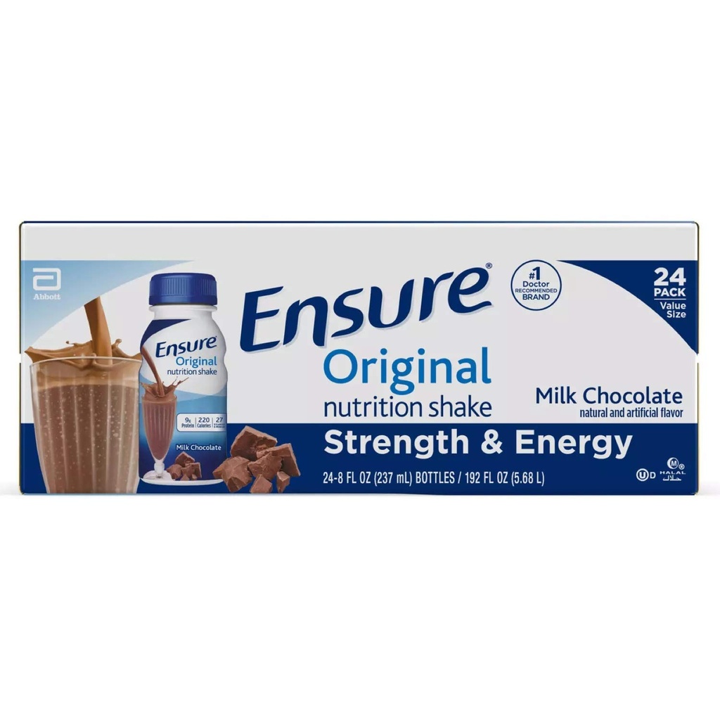 Asegurar el afeitado completo de la nutrición, el chocolate de leche de crema, #50462 - 8 Oz, 24 Ea/case