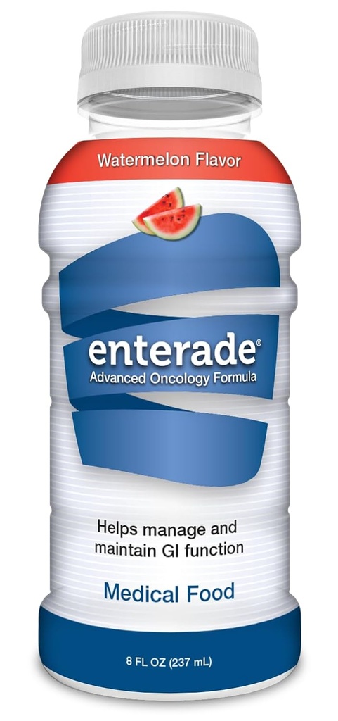 enterade Advanced Oncology Watermelon, 12 Pack, Clinically Proven Formula to Reduce GI Side Effects, la quimioterapia debe tener para mujeres y hombres, Chemo Supportive Care Beverage, Liquid, 8 oz Bottles