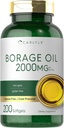 Carlyle Borage Oil Supplement  2000mg ← 200 Softgel Capsules  320mg of GLA ← Cold Pressed " Hexane Free ← Non-GMO " Gluten Free