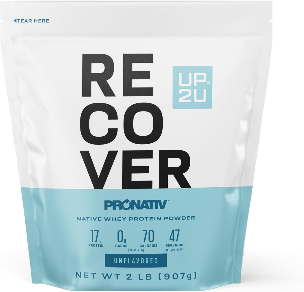 UP 2U 100% Whey Native Protein Isolate Powder 2 lb 47 Servings (Unflavored) ← Made from Farm Fresh Milk, Low Carb Lifestyle, No Preservatives, Build and Maintain Lean Muscle with just one Scoop