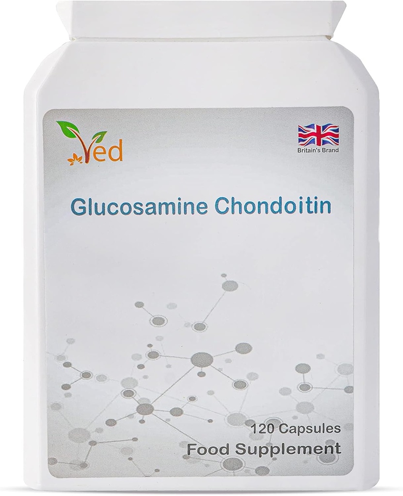 Ved Glucosamine Chondroitin Turmeric Vitamina C ← Soporte Conjunto Suplemento ←Non-GMO, Gluten Free ← 120 Capsules Silencio 60 Days Supply.