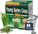 YAMAKAN Young Barley Grass Powder, Greens Superfood Powder Rich in Nutrients, Minerals, Vitaminas " Plant-Based Protein for Women " Hombres, Barley Grass de Japón, Non GMO 88 Conde
