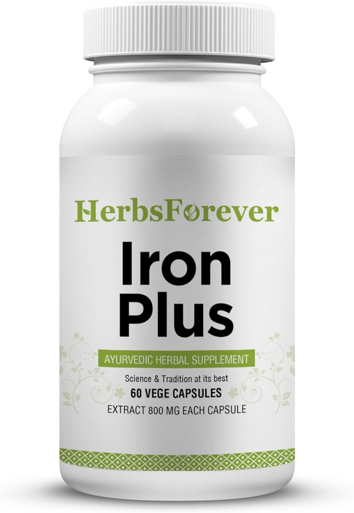 Herbsforever Iron Plus Capsules Suplemento promueve el nivel de hierro 60 cápsulas