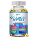 Collagen Peptides Softgels, Multi Collagen Peptide w / Glucosamine Chondroitin MSM Biotina, Hydrolyzed Collagen Peptides Complex for Women Supports Skin Hair Nail Joints Bones Gut Health, Non-GMO