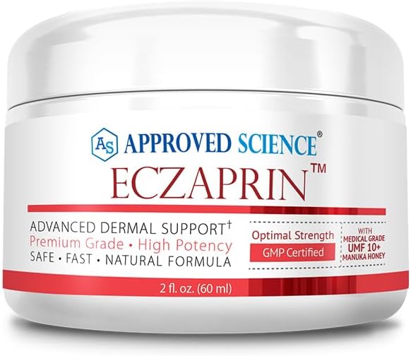 Aprobada Ciencia Eczaprin Balm - 30% Manuka Honey (UMF 10+), 5% Colloidal Oatmeal - Gentle Formula for Dry, Itchy Skin - for All Skin Types - Paraben-Free, Non-GMO, Soy-Free, Wheat-Free - 2 fl. Oz.
