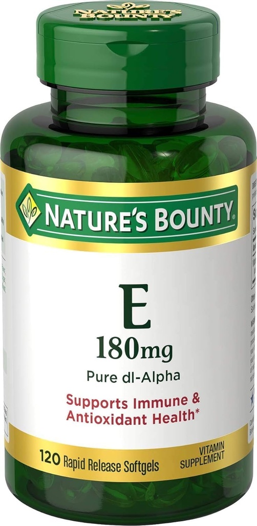 Nature's Bounty Vitamin E 400 IU Softgels Pure DL-Alpha 120 Soft Gels (Pack of 2)