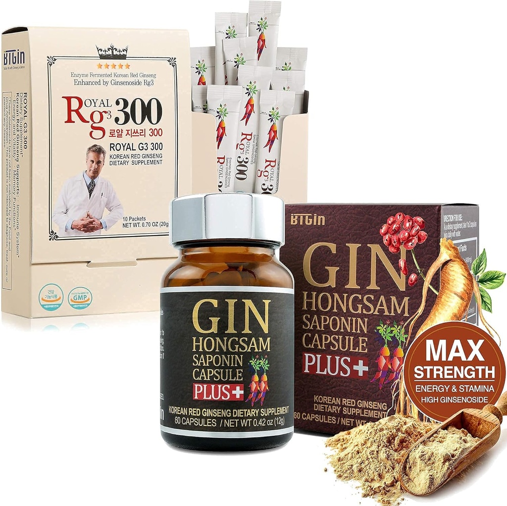 Gin Hongsam + RG3 300 Premium Bundle Korean Red Ginseng