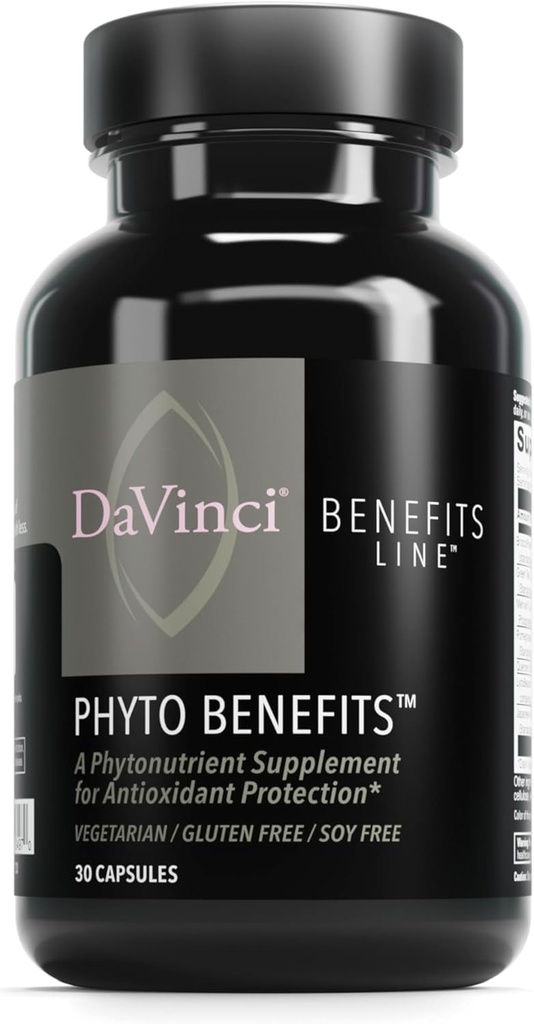 DAVINCI Labs Phyto Ventajas - Apoya Corazón, Cerebro &amp; Salud Inmune, GLP-1 Producción &amp; Más con Curcumin, Quercetin, Té Verde &amp; Más* - Vegetariano, libre de gluten, libre de soja - 30 cápsulas