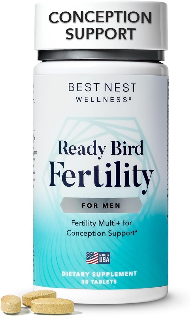 Best Nest Wellness Men's Fertility - Multivitamin Supplement for Men with Methylated Vitamins - Nutritional Supplement with Nutrients & Antioxidants - Supplement with Magnesium & Zinc - 30 Tablets