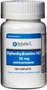 Reliable 1 Diphenhydramine HCI 25mg Antihistamine 100 Caplets (1 Bottle)
