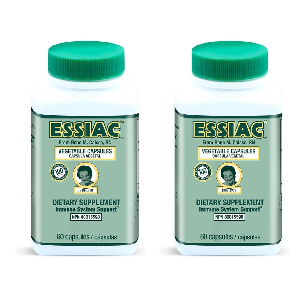 Essiac Tea All-Natural Herbal Extract Capsules – 60 Capsules peru Powerful Antioxidant Blend to Help Promote Global Health & Well-Being ← Original Formula Since 1922 (Pack of 2)