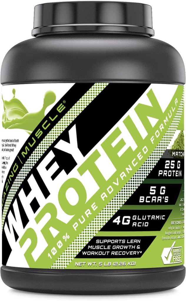 Increíble Muscle 100% Whey Protein Powder *Fórmula avanzada con Whey Protein Isolate como un Ingrediente primario junto con Concentrado de Proteína ultra filtrada (Parta japonesa, 5 Lb)