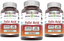 Fórmulas increíbles Ácido fólico 1000 mcg (1 mg) Tablas Suplemento TENIDO Vitamina B9 Silencio No-OMG TENIDO Gluten Free TEN Made in USA (240 Conteo ANTE 3 Pack)