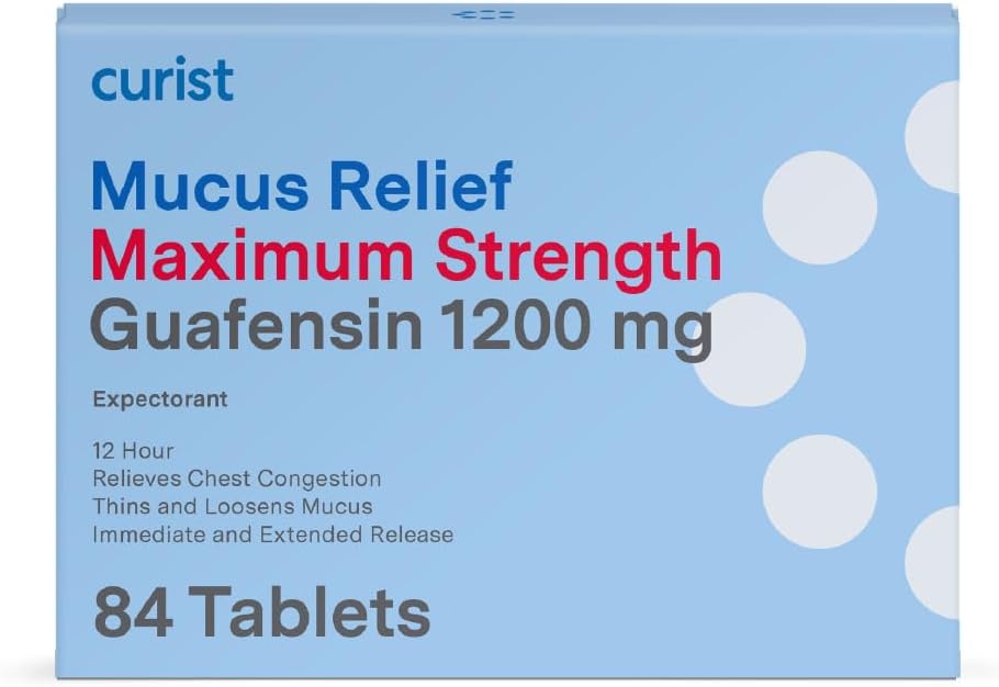 Curist Guaifenesin Mucus Relief 1200 mg Maximum Strength OTC - 84 Conteo Extended Release Tablets - Reduce Mucus Clear Congestion (84 Conteo Bulk Pack)