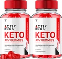(2 Pack) Activ Boost Keto ACV Gummies, Activboost Keto + ACV Advanced Support, Active Boost Keto ACV Gummies Energy Apple Cider Vinegar Vitamina B12 Suplemento Activeboost Max Formula (120 Gummies)
