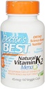 Mejor vitamina natural del médico K2 Mk-7 con Menaq7 45 Mcg 60 Veg Caps