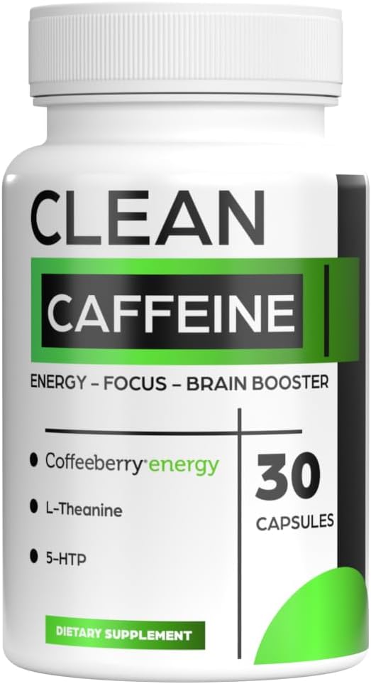 Clean Caffeine Pills - Coffeeberry Energy Caffeine - No Jitters - Clean Energy - Caffeine Pills - 30 Day Supply