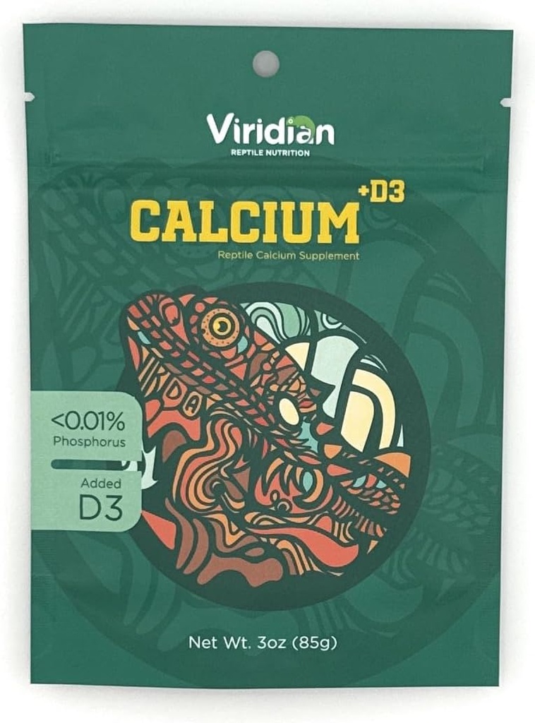 Viridian Reptile - Reptile Calcio Suplemento con D3 (10, onzas)