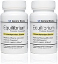 Equilibrium Probiotic Supplement with Prebiotic - Daily Time Release - 60 Effective Easy to Swallow Capsules - Highest Strain Count in The World - 2 Bottles