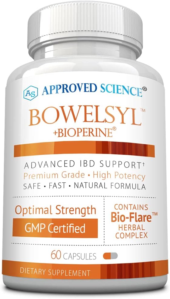Bowelsyl de Ciencia Aprobada - 60 cápsulas - Soportes GI Tract, Soothes Colon, Restores Nutrients - Alta Absorción - Todo Natural, No GMO