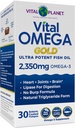 Planeta Vital - Vital Omega Ultra Potent Wild Caught Omega 3 Fish Oil Suplemento con 2350 mg de alta potencia Omega 3 Fatty Acid Suplementos EPA y DHA para apoyar cerebro y salud cardíaca 30 Softgels