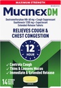 Tos Suppressant and Expectorant, Mucinex DM Maximum Strength 12 Hour Tablets, 14ct, 1200 mg Guaifenesin, Reslieve Chest Congestion, Quiets Wet and Dry Cough, 1 Doctor Recommended OTC Expectorant