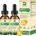 Líquidas Complejos de Magnesio, gotas líquidas Glycinate de Magnesio Taurate, Citrato, Calcio, Potasio, Vitamina, Zinc (2 Fl Oz (Pack of 2), Piña)