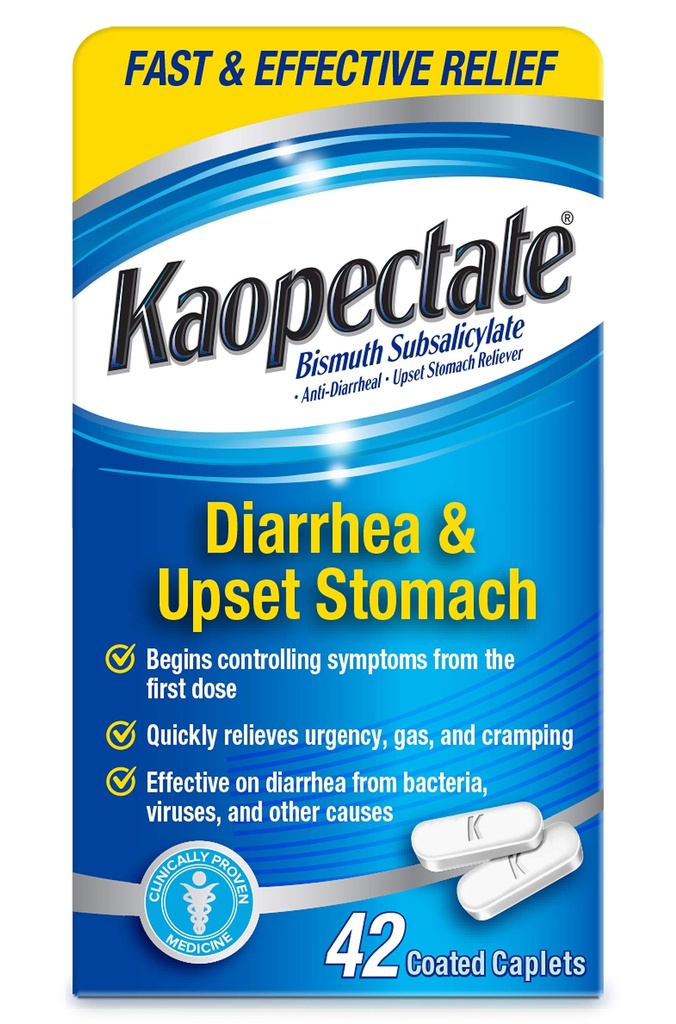 Kaopectate Multi-Symptom Anti-Diarrheal crecer Stomach Reliever, 42 cápsulas