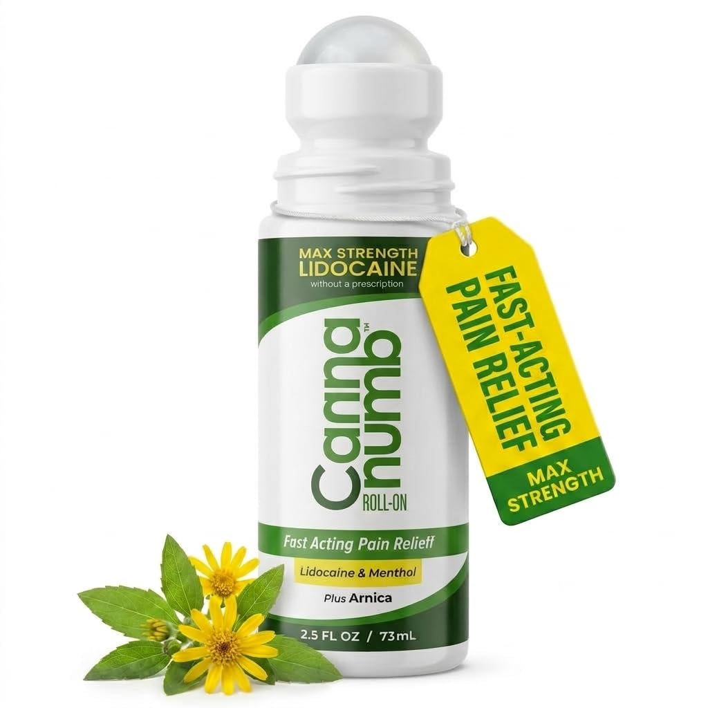 Pain Relief Roll-On with Lidocaine ← Fast Acting Pain Relief with Arnica + Boswellia + Menthol -, 2.5oz