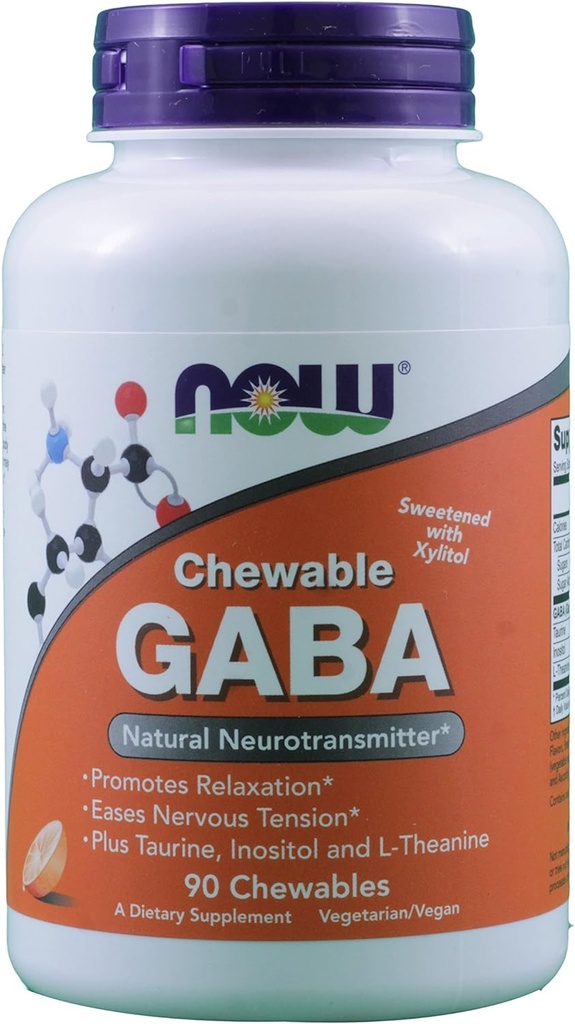 GABA 250mg Orange Flavor 90 Chewable Tablets (Pack of 2)