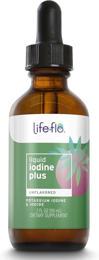 Life-flo Liquid Iodine Plus 150 mcg, Iodine Supplement for Thyroid Support,* Healthy Energy & Metabolism Fórmula* con Iodide de Potasio de Iodine, Desflavored Liquid Drops, Aprox. 450 Serviciones, 2 fl oz
