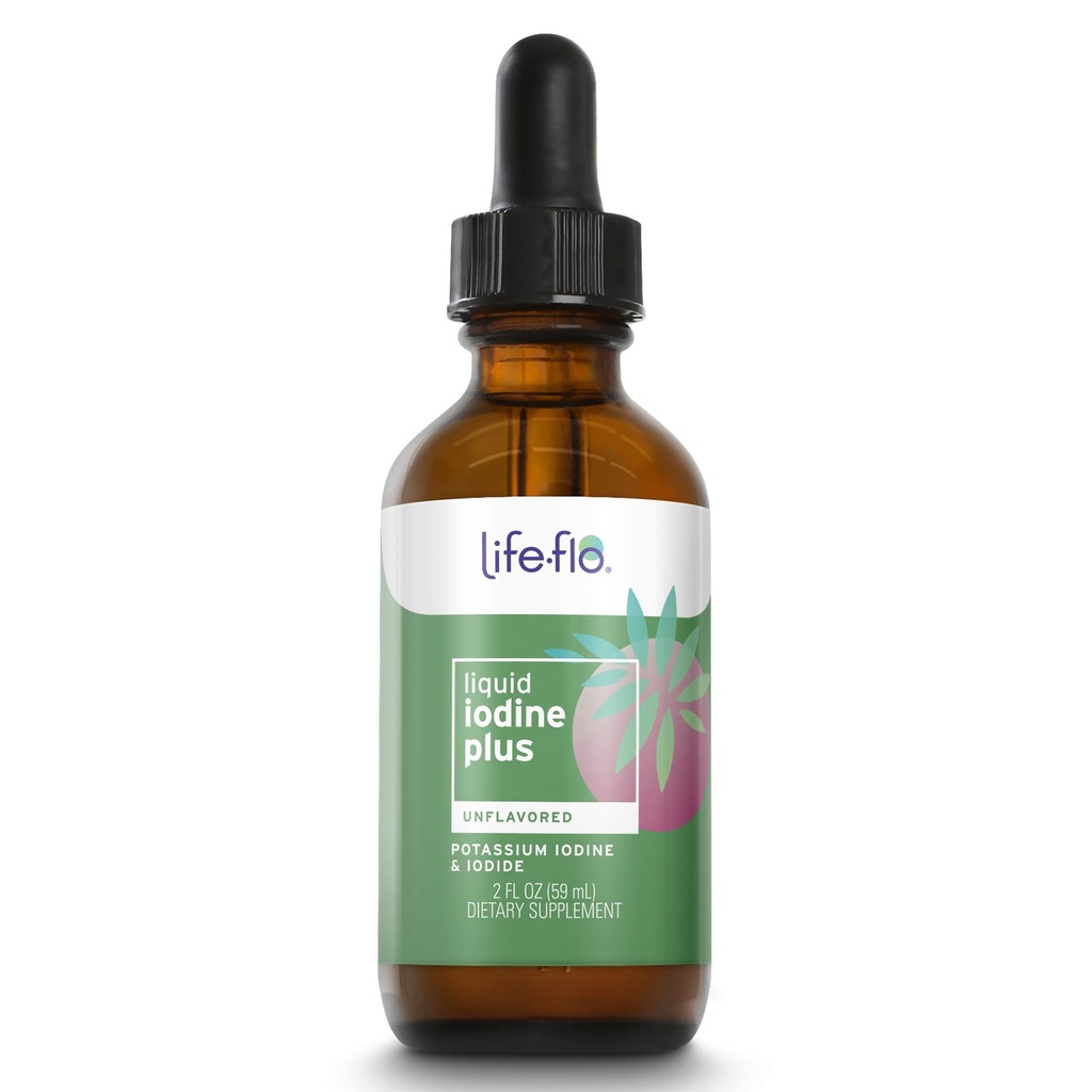 Life-flo Liquid Iodine Plus 150 mcg, Iodine Supplement for Thyroid Support,* Healthy Energy & Metabolism Formula* with Iodine & Potassium Iodide (Unflavored)