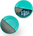 Organizador de píldoras redondas - Caja pequeña portátil para el futuro - Compacto, Contenedor de medicina de Leak-Proof para píldoras, vitaminas, aceite de pescado, suplementos - Diseño libre de BPA, 2,75" (Blue)