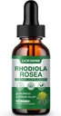 1 Pack 2000MG Rhodiola Rosea Tincture - Orgánica Natural Rhodiola Rosea Extracto Líquido de gotas Suplemento para Estrés, Mood, Energía &amp; Cerebro Apoyo - Mejor Absorción, Azúcar Gratis 2 Fl Oz