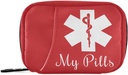 Pill Organizer Medical Sign Pill Box 7 Day Pill Case Bag Travel Pill Organizer Bag with Zipper Portable Weekly Case Compact Size for Vitamin Supplement Holder