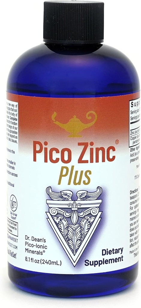 RnA ReSet Pico Zinc Plus – Suplemento de Zinc y Cobre Líquido, Solución Mineral Pico-Iónica, 8.1 Fl Oz (1-Pack)