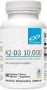 XYMOGEN K2-D3 10000 - Vitamina D3 K2 - Vitamina Bioavailable D 10,000 UI (Cholecalciferol) con MK-7 - Corazón, Arterial, Bone Health + Suplemento de Apoyo Inmuno (60 cápsulas)