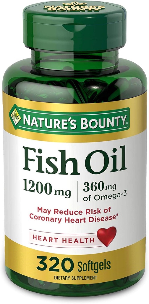 Aceite de pescado abundante de la naturaleza Softgels 1200 mg, 320 Conde