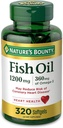 Aceite de pescado abundante de la naturaleza Softgels 1200 mg, 320 Conde