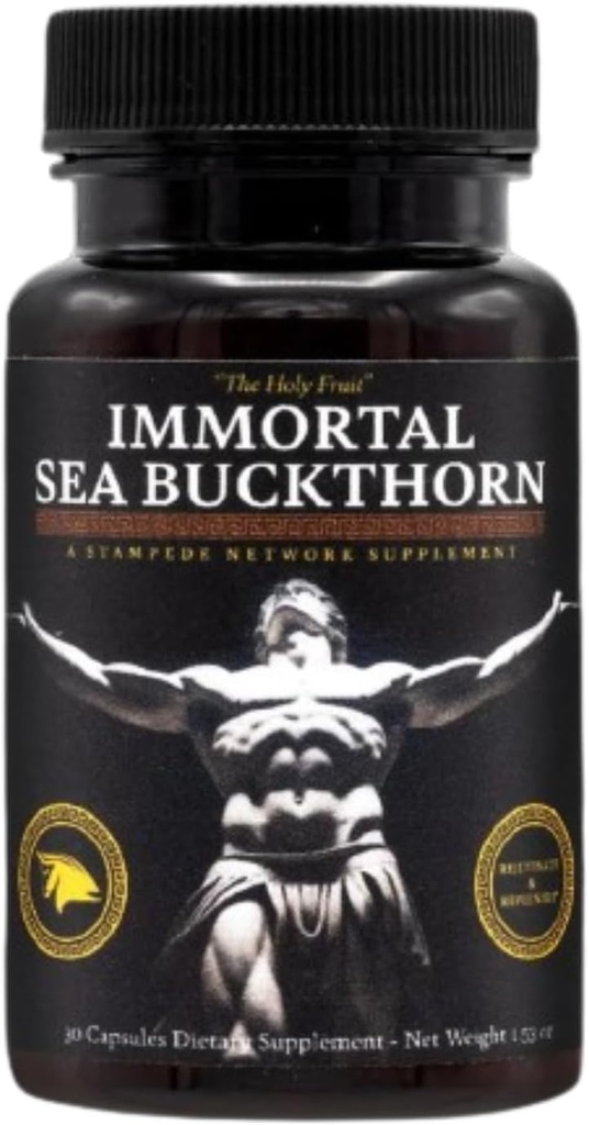 Inmortal Sea Buckthorn Capsules – Antigua Potencia, Vitalidad Moderna para Hombres y Mujeres con Omega 3, 6, 7, 9, y Antioxidantes para Radiant Skin, Energy &amp; Immune Support.